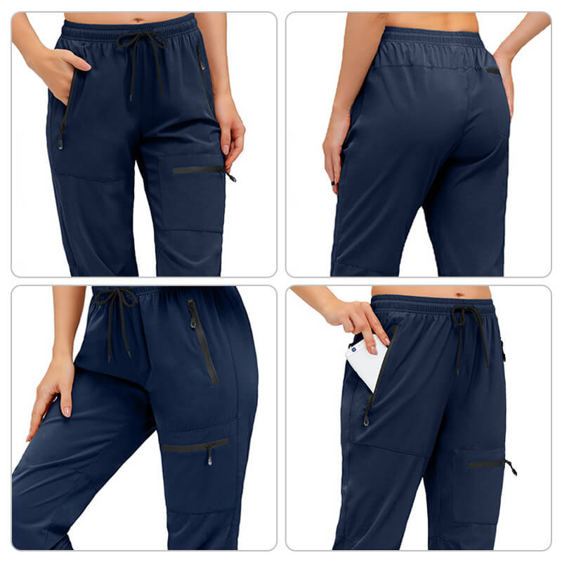 Women's Hiking Pants with 5 Zip Pockets and Quick Drying