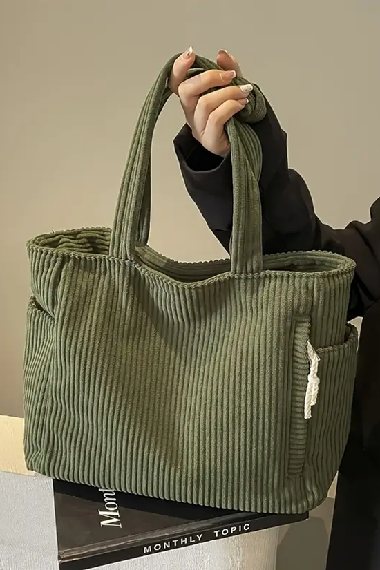 Tilda | Gerippte Tragetasche mit Kordelzugdetail