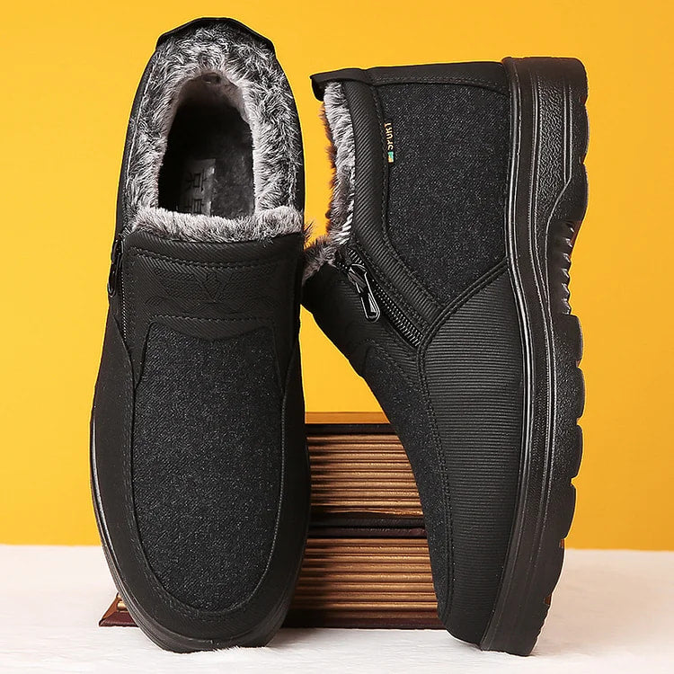 Winter men's shoes, waterproof orthopedic boots, slip-resistant with fleece lining, perfect for snow and cold