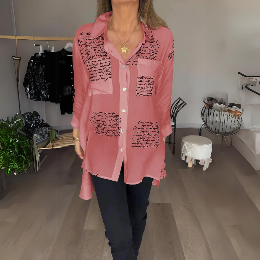 Helene | Fashionable shirt with handwritten motif