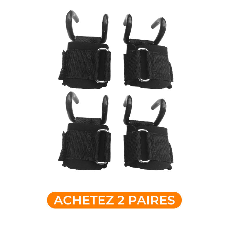 Bandes de Poignets Ultra Résistantes avec Crochets pour une Haltérophilie Efficace
