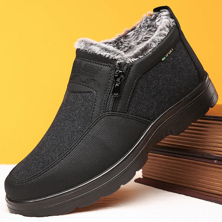 Winter men's shoes, waterproof orthopedic boots, slip-resistant with fleece lining, perfect for snow and cold
