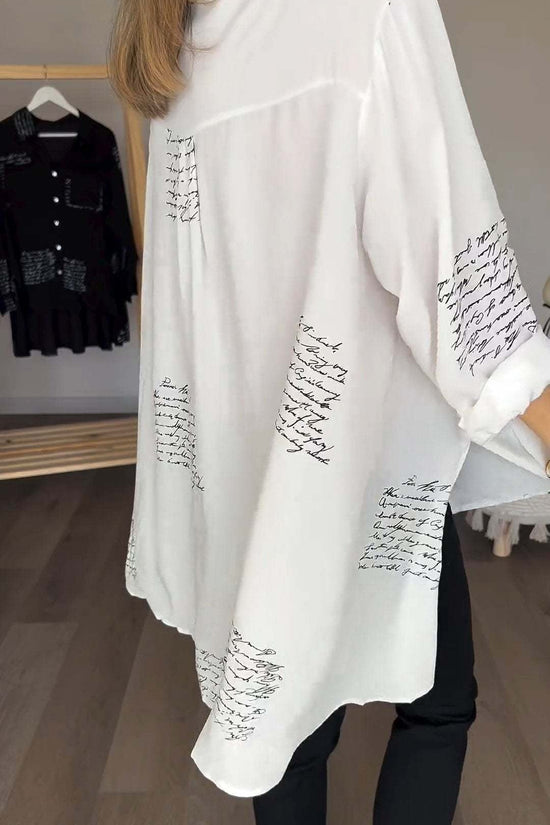 Helene | Fashionable shirt with handwritten motif