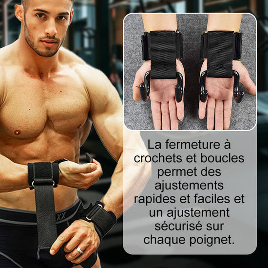 Bandes de Poignets Ultra Résistantes avec Crochets pour une Haltérophilie Efficace