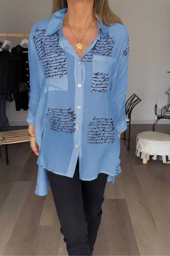 Helene | Fashionable shirt with handwritten motif