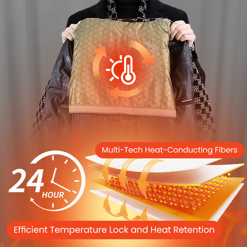 Free Shipping 🎁 Elegant men's tweed winter jacket with notch lapel collar and white down lining