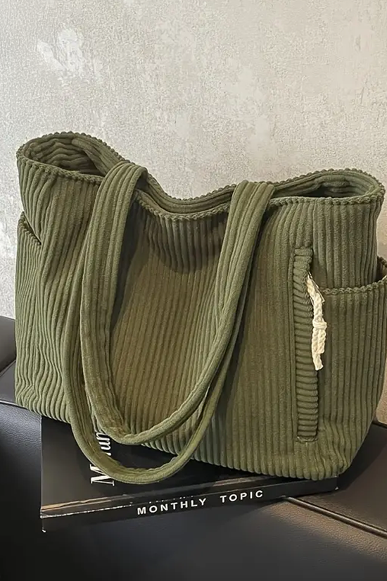 Tilda | Gerippte Tragetasche mit Kordelzugdetail