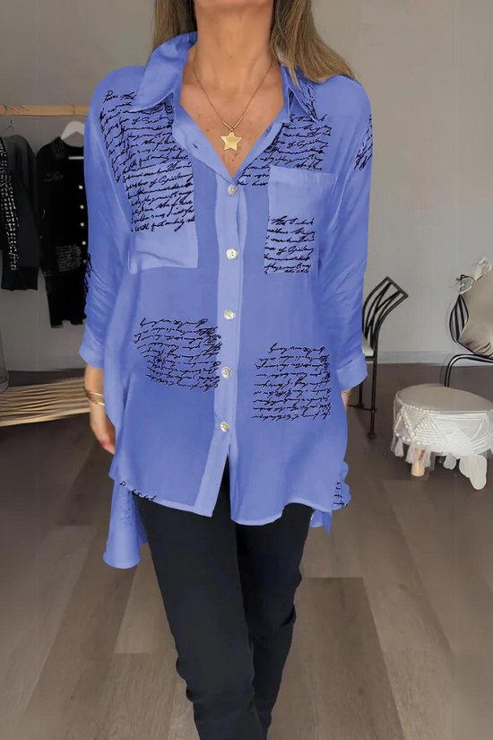 Helene | Fashionable shirt with handwritten motif