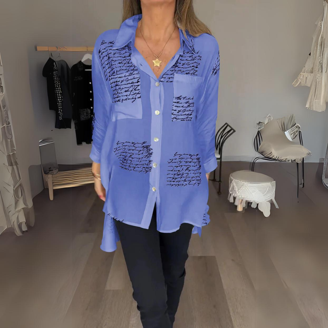 Helene | Fashionable shirt with handwritten motif