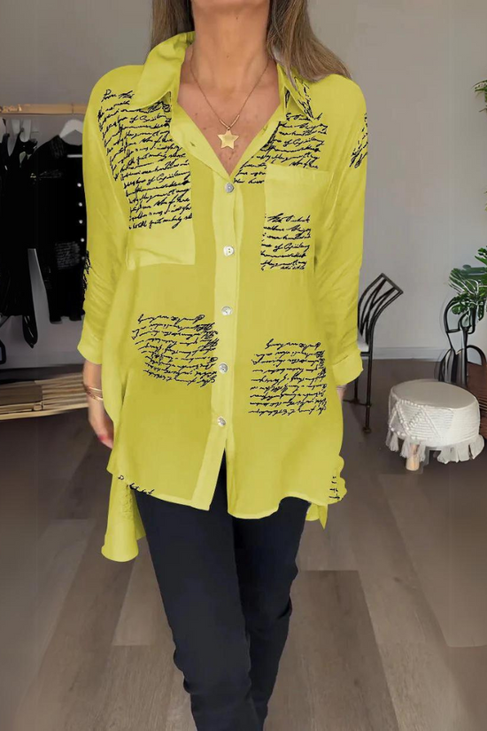 Helene | Fashionable shirt with handwritten motif