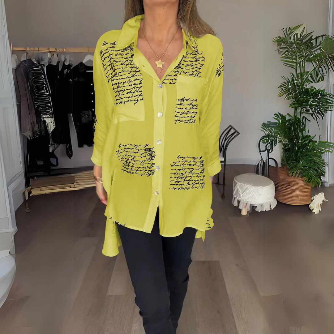 Helene | Fashionable shirt with handwritten motif