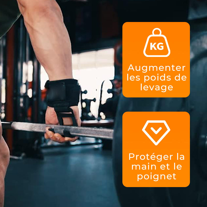 Bandes de Poignets Ultra Résistantes avec Crochets pour une Haltérophilie Efficace