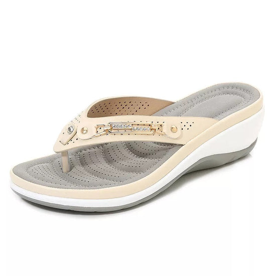 Soft leather sandals with arch support for women