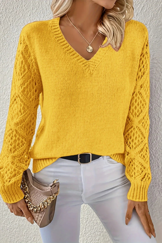 Yasmin™ | Chic Casual V-Neck Knit Sweater for Effortless Style