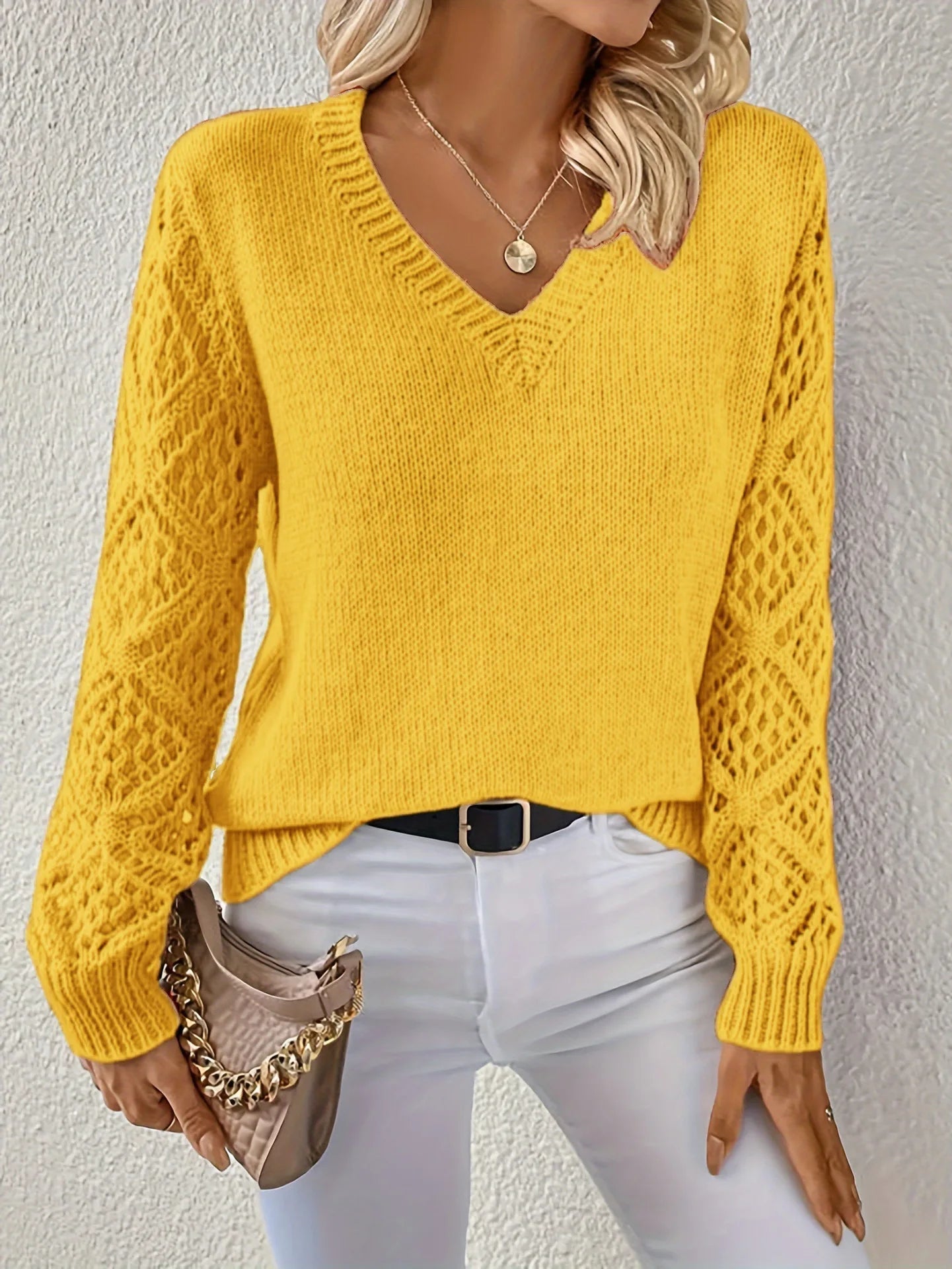 Yasmin™ | Chic Casual V-Neck Knit Sweater for Effortless Style
