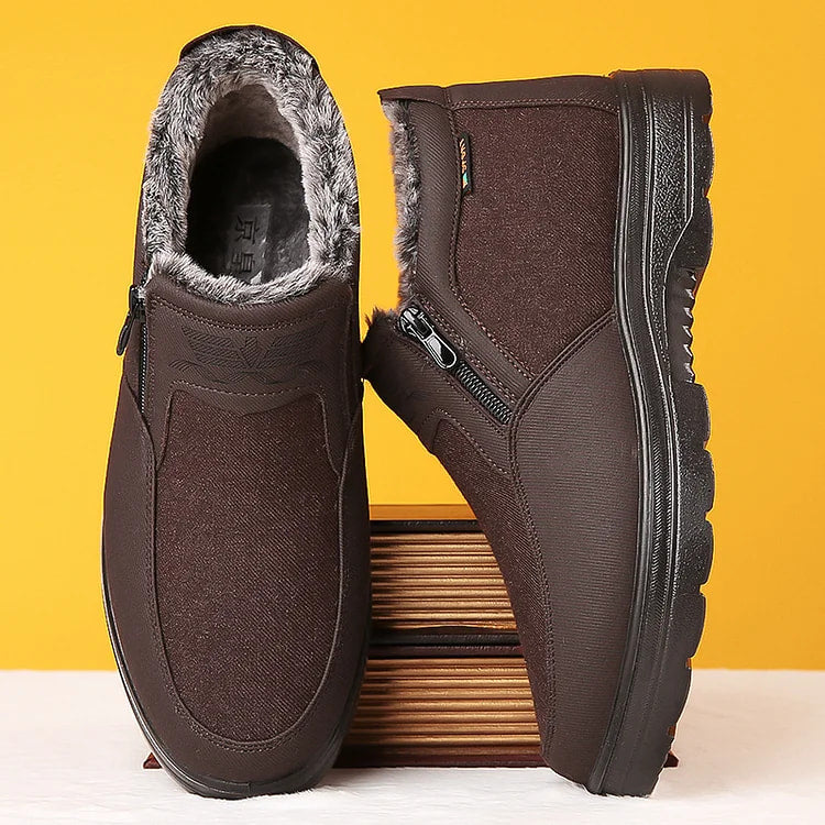 Winter men's shoes, waterproof orthopedic boots, slip-resistant with fleece lining, perfect for snow and cold