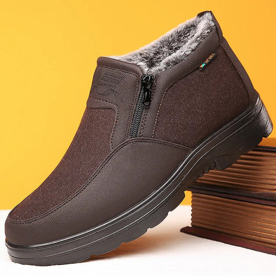 Winter men's shoes, waterproof orthopedic boots, slip-resistant with fleece lining, perfect for snow and cold