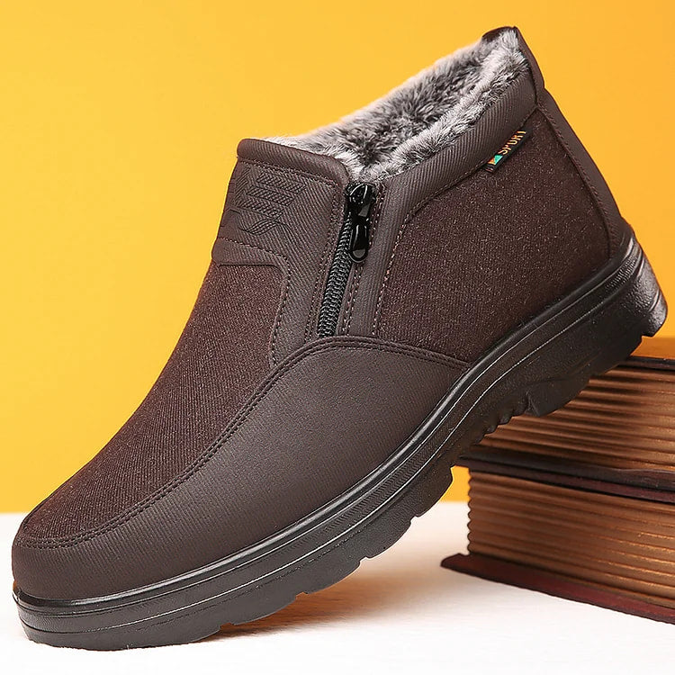 Winter men's shoes, waterproof orthopedic boots, slip-resistant with fleece lining, perfect for snow and cold