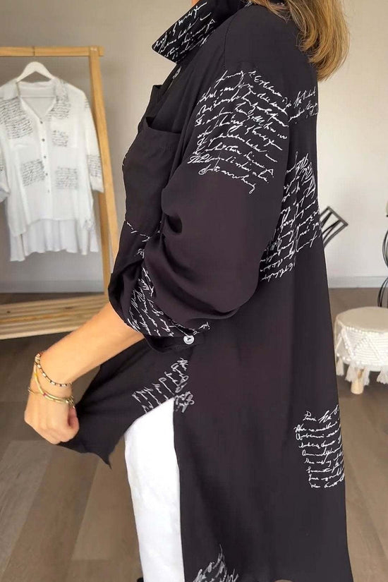 Helene | Fashionable shirt with handwritten motif