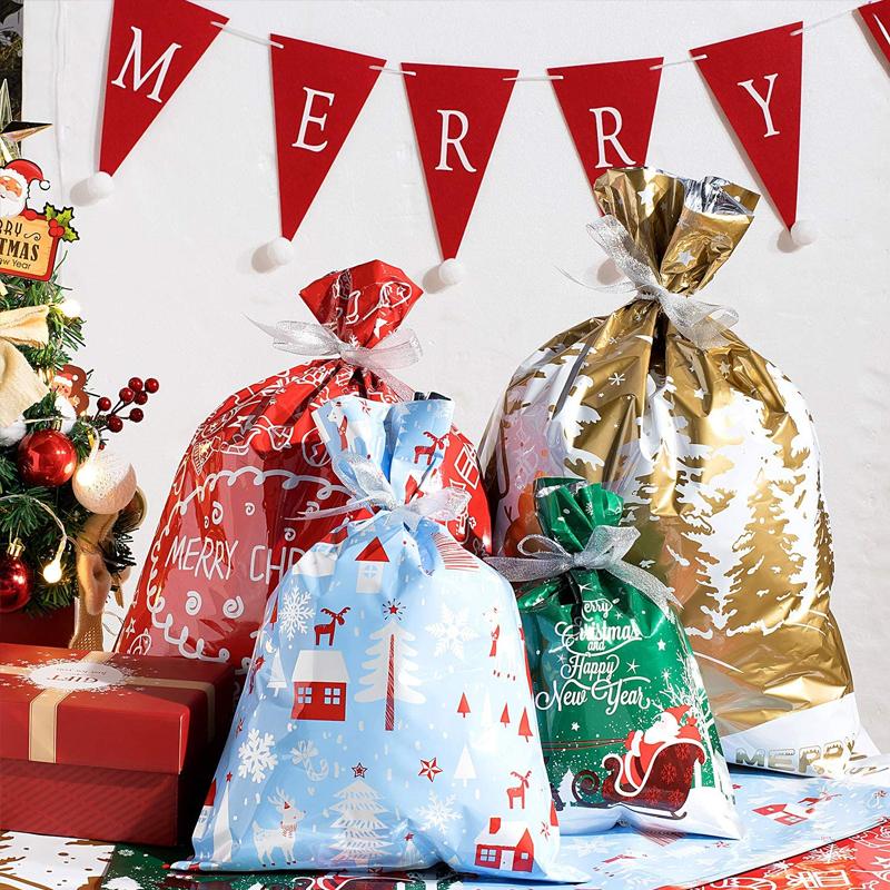 Le sac cadeau de Noël ultime avec 50 % de réduction – Sacs à cordon festifs et élégants