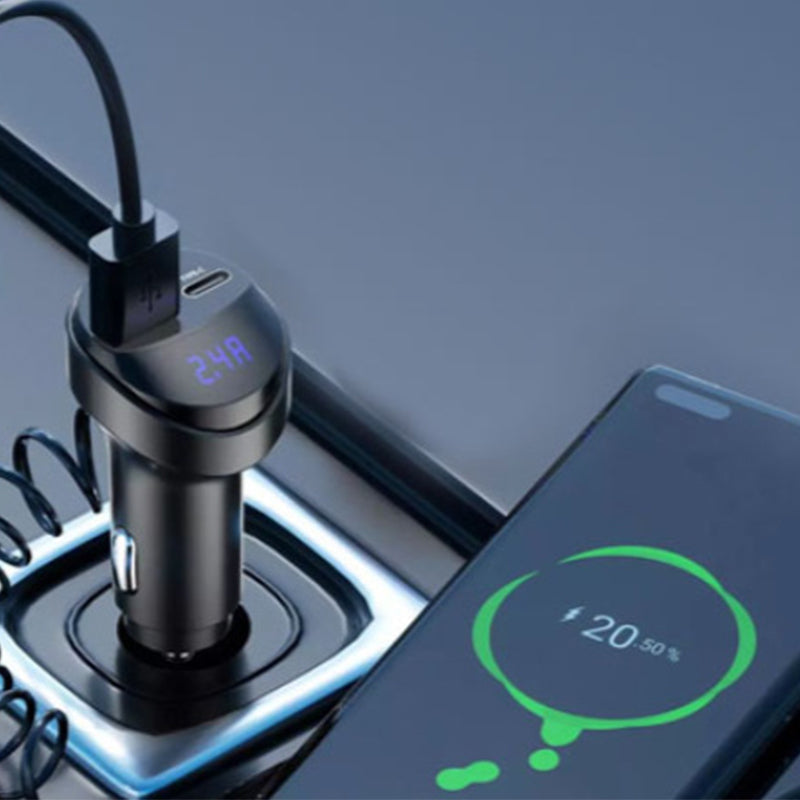 Chargeur de Voiture Ultra Rapide avec Câble 3 en 1 – Recharge Instantanée pour Votre Smartphone