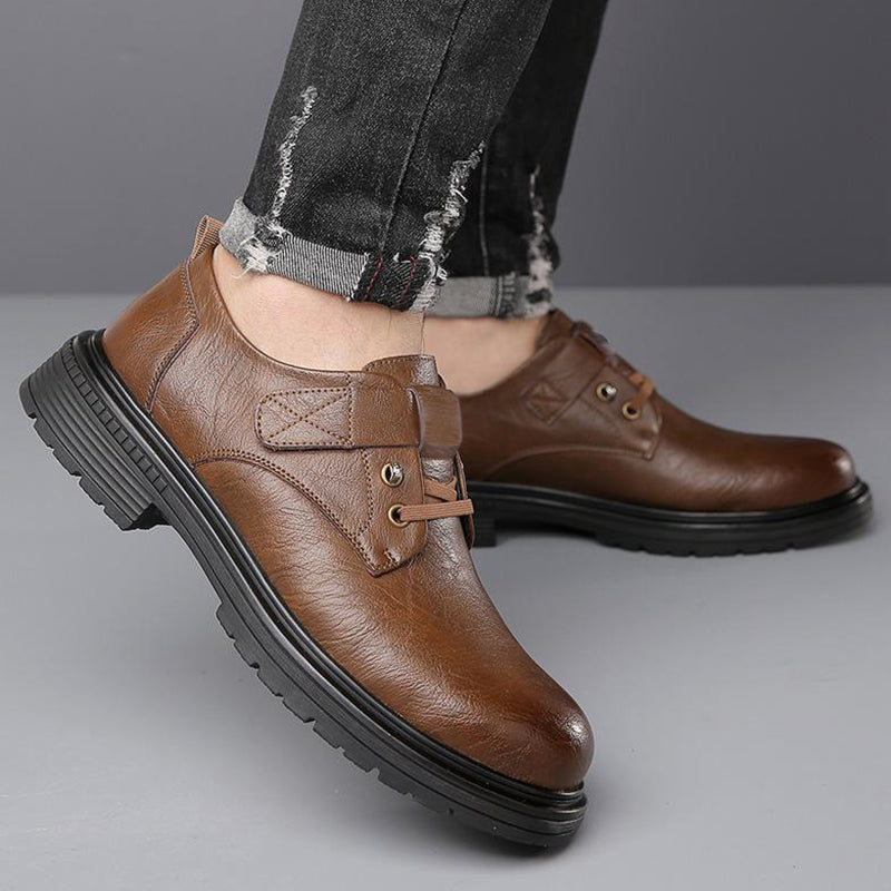 Men's Retro Breathable PU Leather Shoes with Soft Comfortable Sole