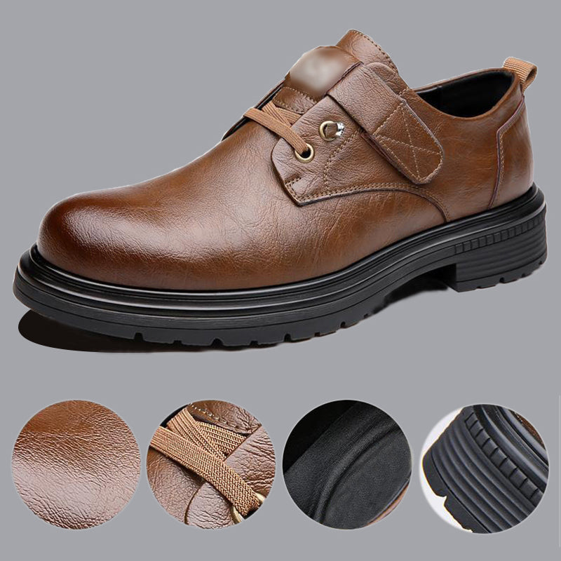 Men's Retro Breathable PU Leather Shoes with Soft Comfortable Sole