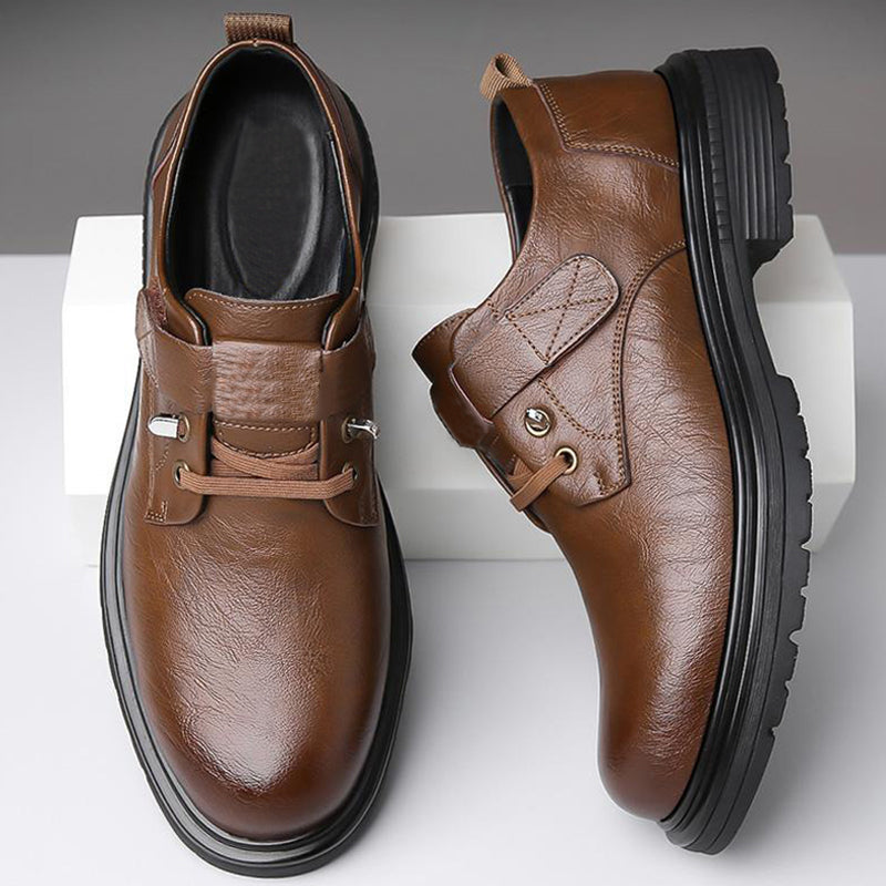 Men's Retro Breathable PU Leather Shoes with Soft Comfortable Sole
