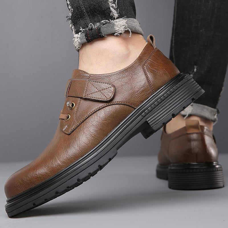 Men's Retro Breathable PU Leather Shoes with Soft Comfortable Sole