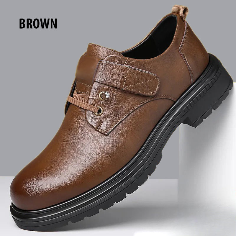 Men's Retro Breathable PU Leather Shoes with Soft Comfortable Sole
