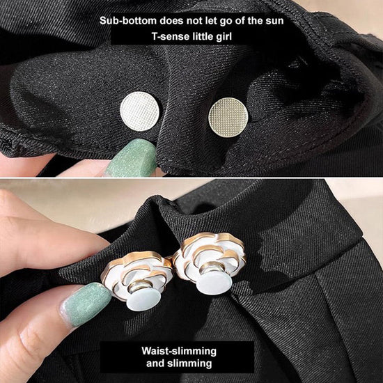 Boucles de Taille Amovibles en Forme de Camélia pour Jeans Décontractés