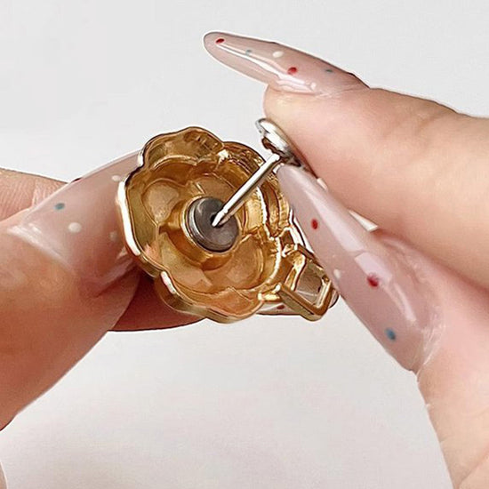 Boucles de Taille Amovibles en Forme de Camélia pour Jeans Décontractés