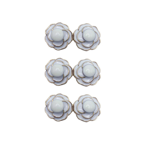 Boucles de Taille Amovibles en Forme de Camélia pour Jeans Décontractés