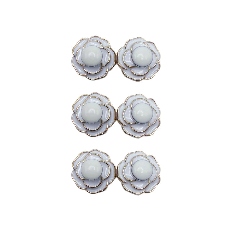 Boucles de Taille Amovibles en Forme de Camélia pour Jeans Décontractés
