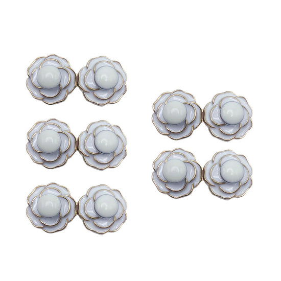 Boucles de Taille Amovibles en Forme de Camélia pour Jeans Décontractés