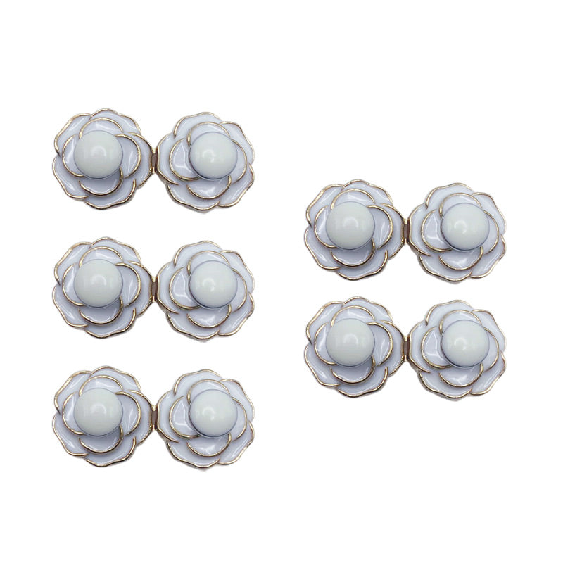 Boucles de Taille Amovibles en Forme de Camélia pour Jeans Décontractés