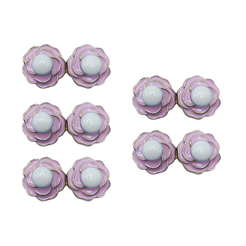 Boucles de Taille Amovibles en Forme de Camélia pour Jeans Décontractés
