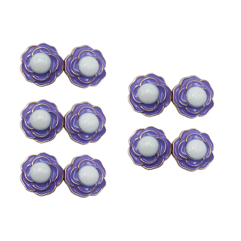 Boucles de Taille Amovibles en Forme de Camélia pour Jeans Décontractés