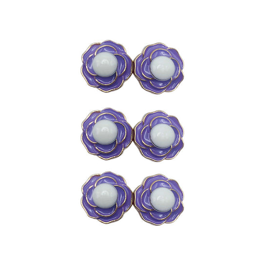 Boucles de Taille Amovibles en Forme de Camélia pour Jeans Décontractés
