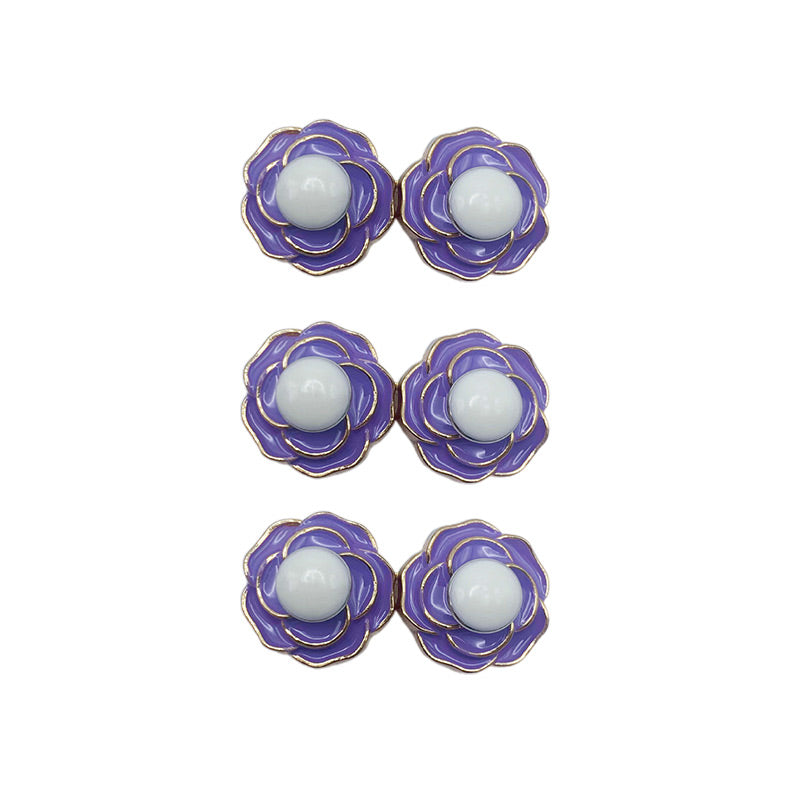 Boucles de Taille Amovibles en Forme de Camélia pour Jeans Décontractés