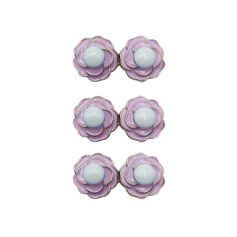 Boucles de Taille Amovibles en Forme de Camélia pour Jeans Décontractés