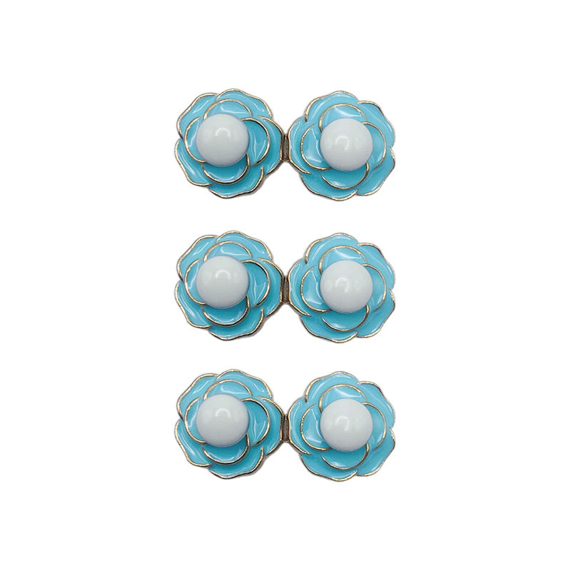Boucles de Taille Amovibles en Forme de Camélia pour Jeans Décontractés
