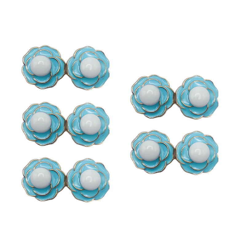 Boucles de Taille Amovibles en Forme de Camélia pour Jeans Décontractés