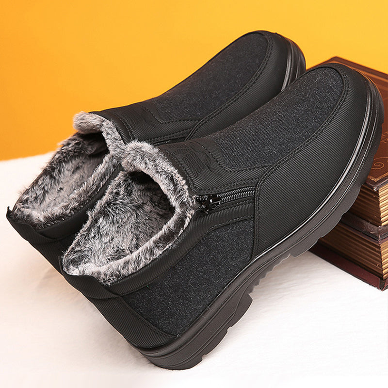 Winter men's shoes, waterproof orthopedic boots, slip-resistant with fleece lining, perfect for snow and cold