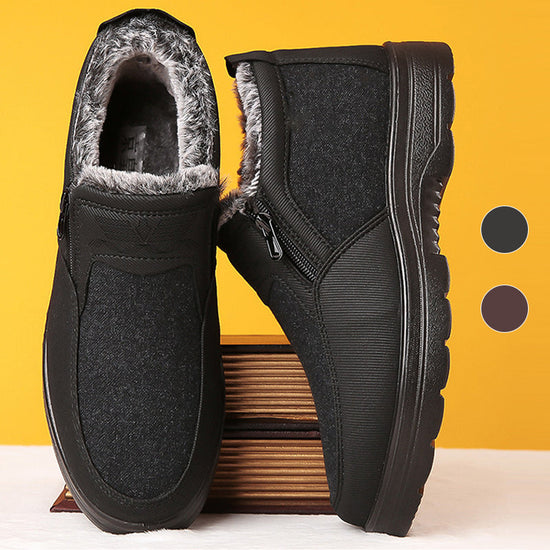 Winter men's shoes, waterproof orthopedic boots, slip-resistant with fleece lining, perfect for snow and cold