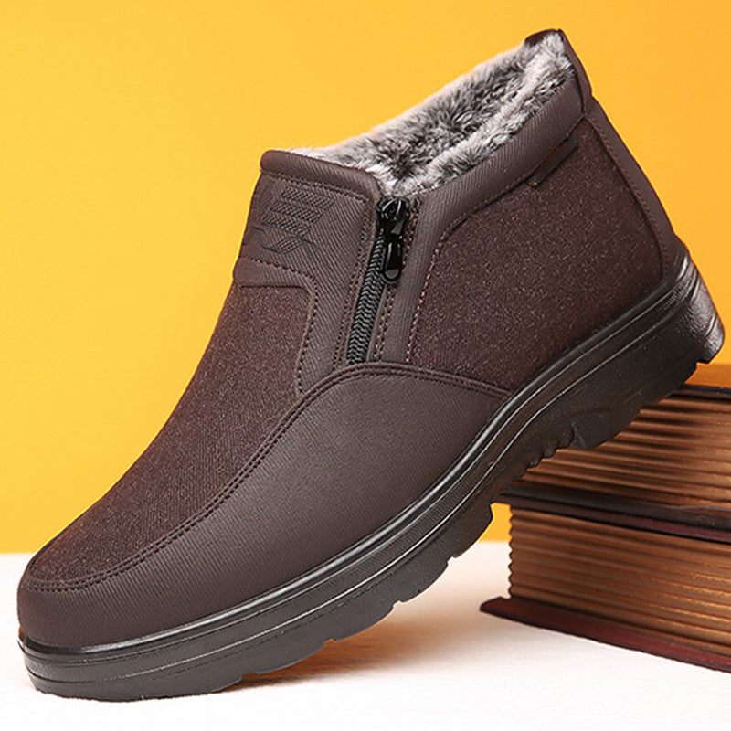 Winter men's shoes, waterproof orthopedic boots, slip-resistant with fleece lining, perfect for snow and cold