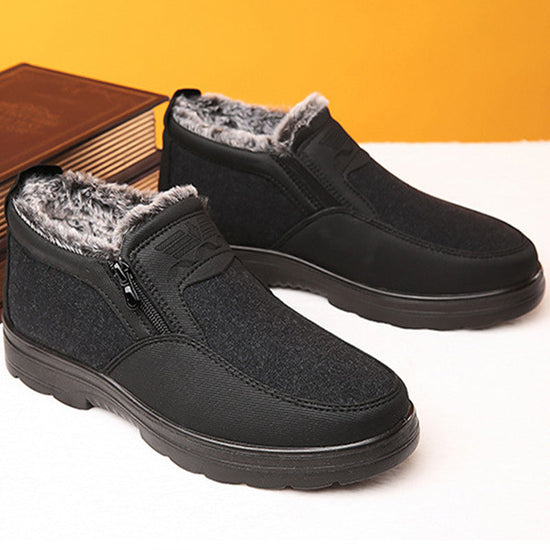 Winter men's shoes, waterproof orthopedic boots, slip-resistant with fleece lining, perfect for snow and cold