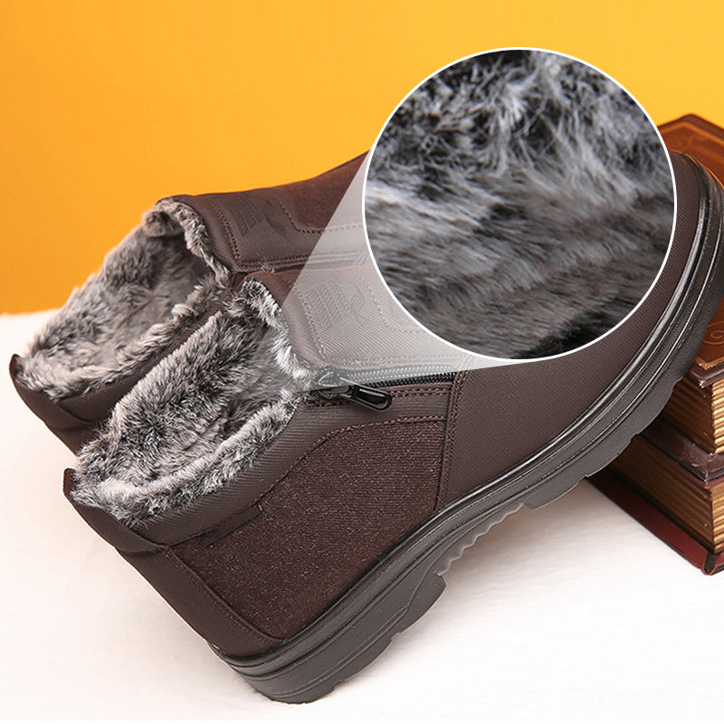 Winter men's shoes, waterproof orthopedic boots, slip-resistant with fleece lining, perfect for snow and cold