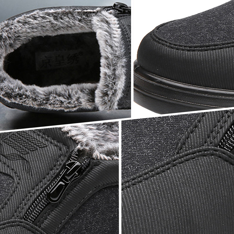 Winter men's shoes, waterproof orthopedic boots, slip-resistant with fleece lining, perfect for snow and cold