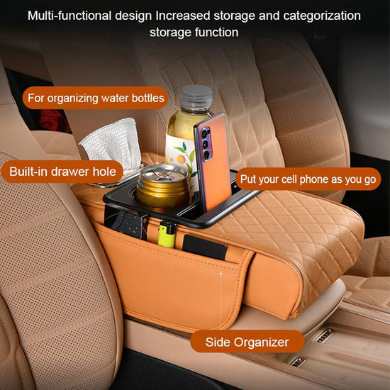Vente du Nouvel An✨Causette Multifonction pour Accoudoir de Voiture - Pratique et Stylée pour Vos Déplacements
